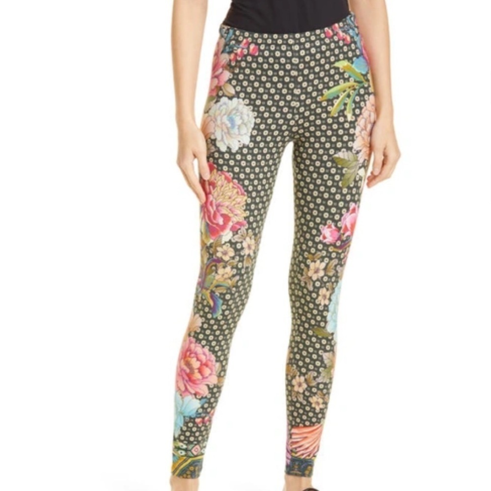 Johnny Was Fagan floral print stretch leggings women’s small